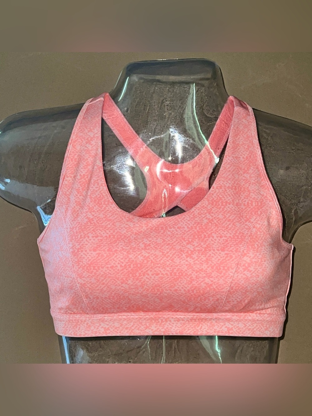 Tek Gear High Impact Sports Bra Women L Coral Orange with detail